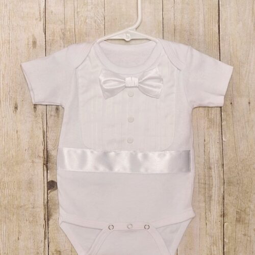 Blessed Baby Ceremony Outfit, White w/short sleeves